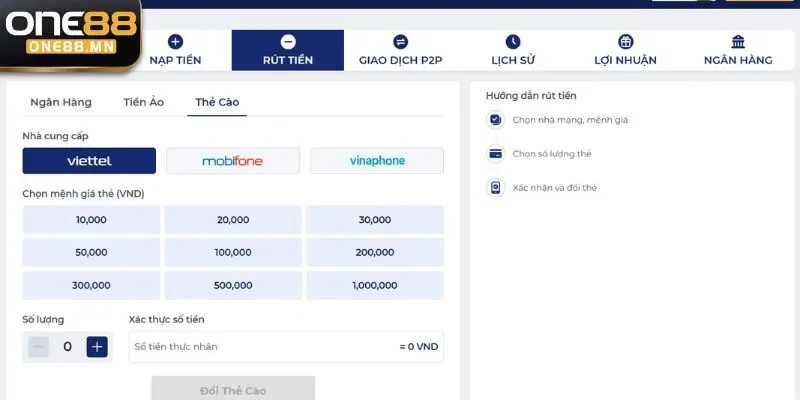 Rút Tiền ONE88 Một số lưu ý trong giao dịch rút tiền nhanh chóng